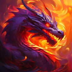  Close-Up Dragon Breathing Fire: Generative AI Image of Fiery Dragon