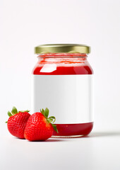 Wall Mural - Jam jar label png mockup, transparent design