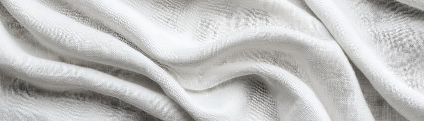 Poster - soft flowing white fabric with gentle folds and subtle texture, perfect for backgrounds or design el