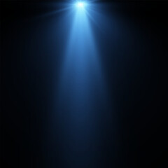 Aufkleber - Studio light rays on blue background.Light effect blue glowing light. Solar flare. Glow effect. Starburst with shimmering sparkles