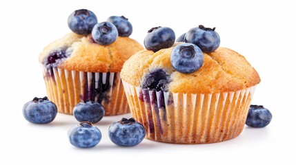 Blueberry Muffin. Delicious Berry Muffin on White Background