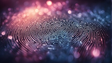 Wall Mural - A close up of a fingerprint with a blue and purple background