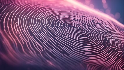 Wall Mural - A close up of a fingerprint with a pink background