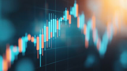 Wall Mural - Close-up view of a digital financial graph showcasing stock market trends and trading data in a bright, modern interface. Perfect for finance and technology concepts.