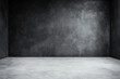 © tonstock - Dark empty room with a concrete floor and textured walls, perfect setting for moody and industrial-themed projects.