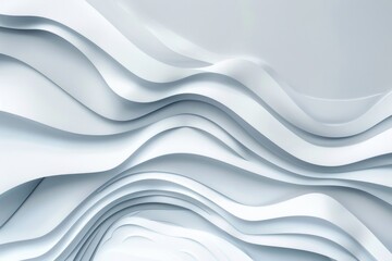 Poster - White background with wavy lines