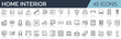 © SkyLine - Set of 45 outline icons related to home interior. Linear icon collection. Editable stroke. Vector illustration