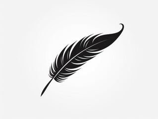 Canvas Print - Black Feather Symbol Tattoo Illustration