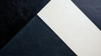 Poster - Abstract geometric background with textured black, white, and dark blue shapes creating a striking contrast and modern visual appeal.