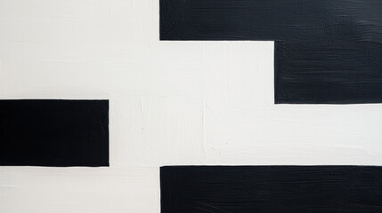 Poster - Minimalist black and white abstract geometric pattern with rectangles and squares. Modern art background for design and decoration.