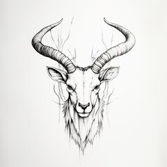 Wall Mural - Tattoo Design: Intricate Longhorn Beetle with Bold Outline