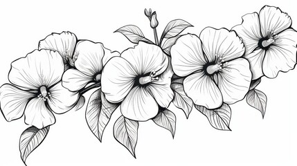 Sticker - Floral Rose of Sharon Tattoo Illustration