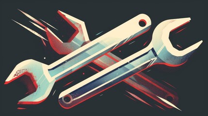 Poster - Geometric Crossed Wrenches