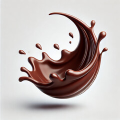 Wall Mural - melted chocolate dripping on white