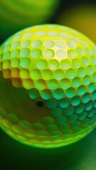 Poster - A close up of a golf ball with many holes in it, AI