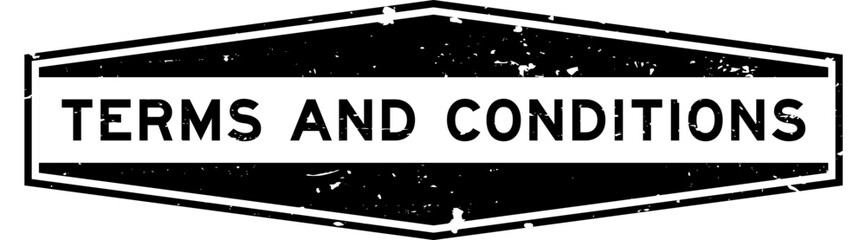 Poster - Grunge black terms and conditions word hexagon rubber seal stamp on white background