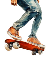 Wall Mural - PNG Skateboard adult skateboarding.