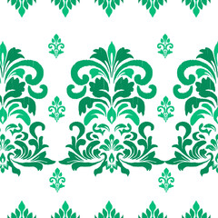 Classic Motif ikat floral green seamless patterns for interior and textiles