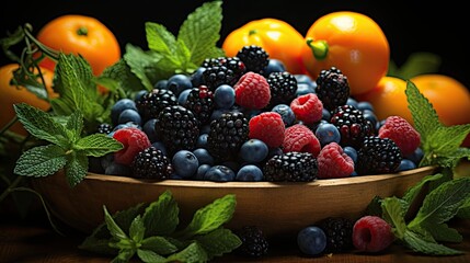 Wall Mural - Blue basket with fruits and vegetables isolated on a transparent background  