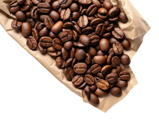 Wall Mural - PNG Coffee beans backgrounds brown white background.