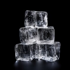 Canvas Print - Ice cubes on black