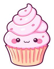 Sticker - PNG Cupcake dessert icing cream.