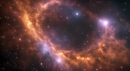 Wall Mural - Dynamic Space Nebula Video with Rotating Zoom Effect and Particle Animation, Captured in 4K at 60 FPS for a Stunning Cosmic Experience
