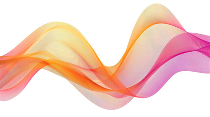 Poster - Abstract pink and yellow waves on transparent background.