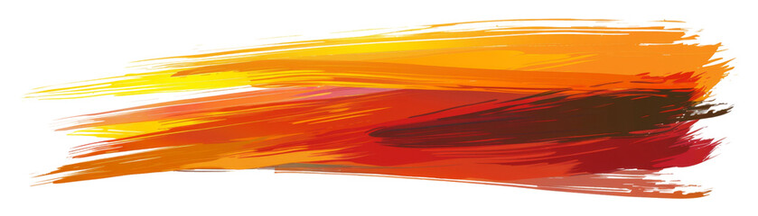 Poster - Abstract brush stroke with yellow, orange and red colors.