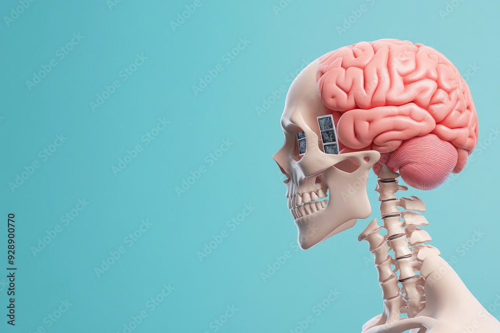 Anatomical Model of Human Skull and Brain Featuring X-ray Windows ...