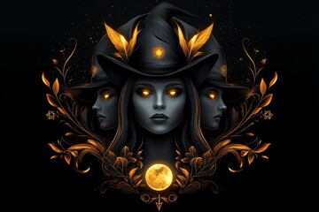 Poster - A coven of witches depicted in minimalist style