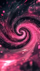Poster - A mesmerizing swirl of pink colors and sparkling lights, creating a dynamic vortex of energy and motion in a cosmic backdrop.