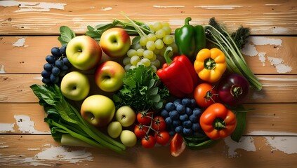 Wall Mural - A set of vegetables and fruits