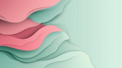 Aufkleber - Gentle pastel layers intertwine, creating a calming abstract design with shades of pink and mint green, perfect for artistic inspiration