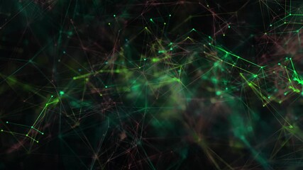 Wall Mural - abstract background of glowing colored plexus particles