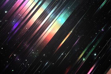 Poster - Vibrant streaks of color stretch diagonally across a dark background, creating an abstract and mesmerizing visual effect