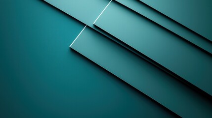 Poster - Teal geometric shapes are layered at angles on a contrasting textured surface, creating a modern and minimalist template