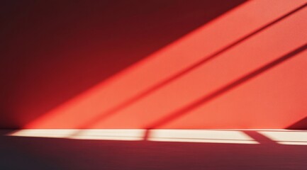 Poster - Intense shadows on a vibrant red wall create a striking visual effect that captivates the viewers attention