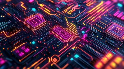 Poster - Vibrant AI Circuit Board