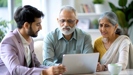 Wall Mural - An Indian financial expert advising clients on retirement planning and strategies.
