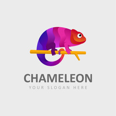 Wall Mural - abstract gradient abstract vector chameleon logo