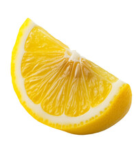 Wall Mural -  slice of yellow lemon isolated on transparent background