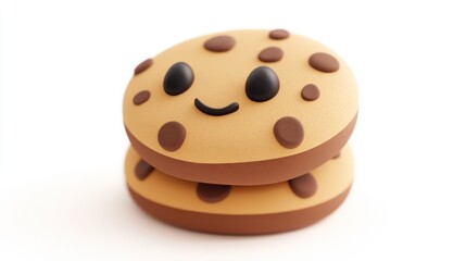 Wall Mural - Smiling Chocolate Chip Cookie Stack