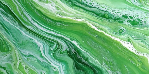 Wall Mural - green Liquid marble pattern.green acrylic paint