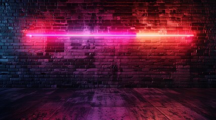 Brick Wall With Neon Strip