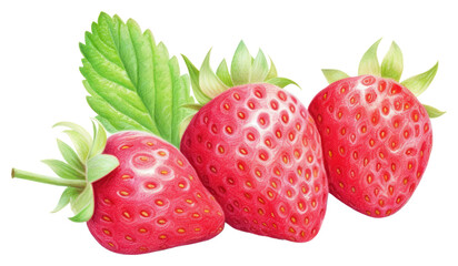 Canvas Print - PNG Straberries strawberry fruit plant.