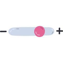 Fototapete - Cute cartoon toggles switch buttons for plus and minus. Mode switch buttons to activate device and make it bigger or smaller. Switch button interface isolated on white background