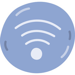 Fototapete - Cute cartoon icon of wireless technology Wi-Fi. Hand drawn sign of transfer signal, connecting to internet