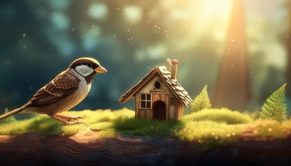 Nature's Sentinel: The Sparrow's Cozy Refuge