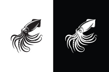 Squid logo vector illustration design on white background.